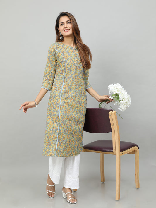 Cotton Block Printed Long Kurta