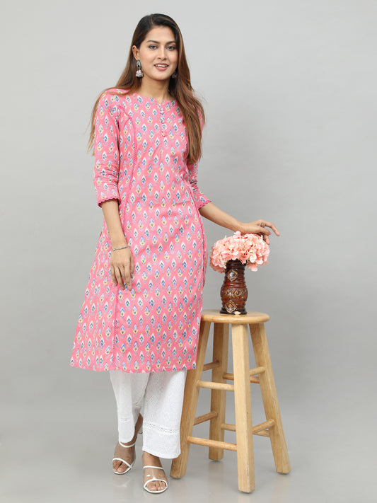 Cotton Block Printed Long Kurta