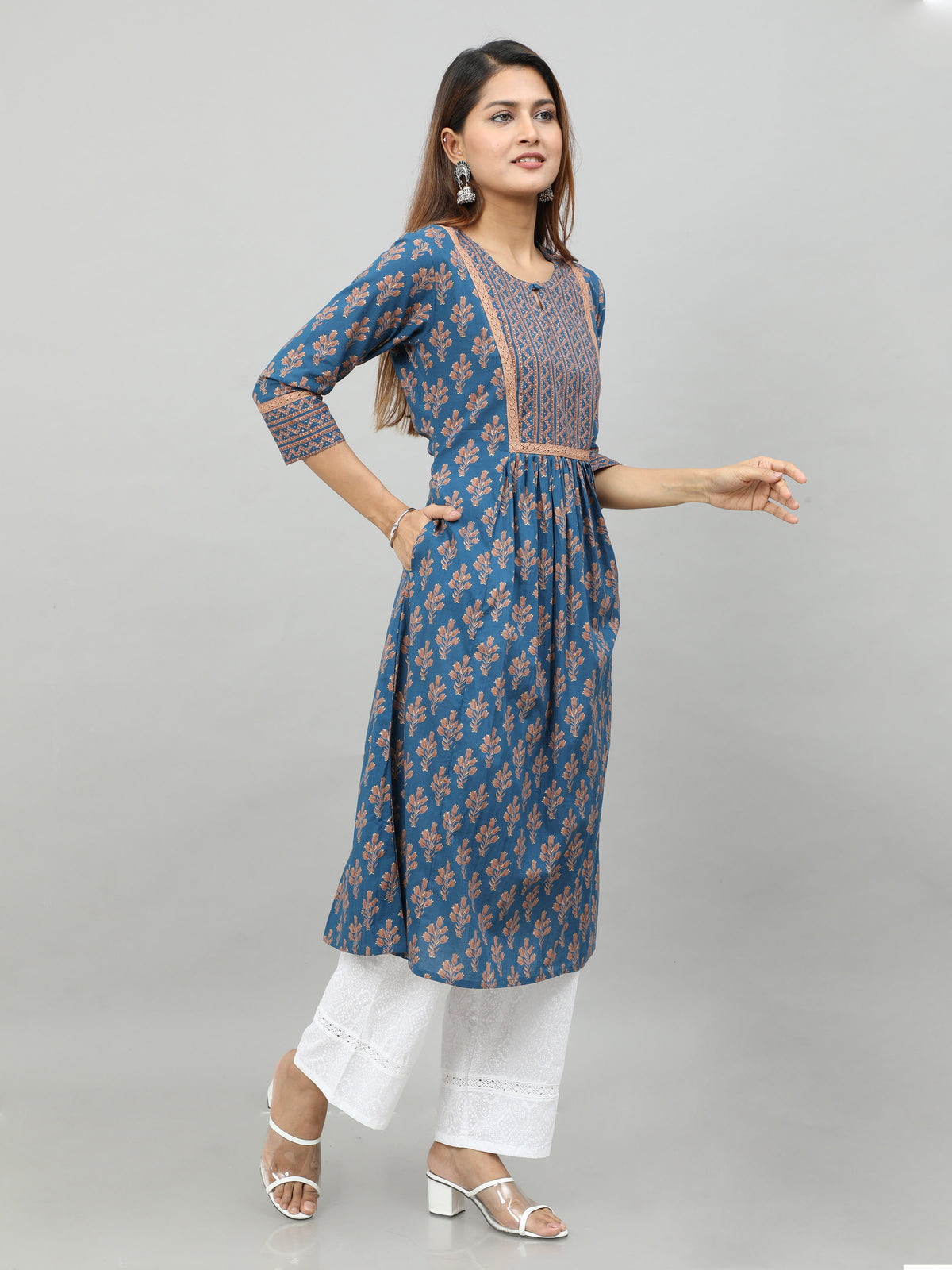 Cotton Block Printed Long Kurta