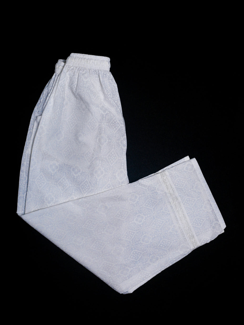 Cotton Printed White Pant