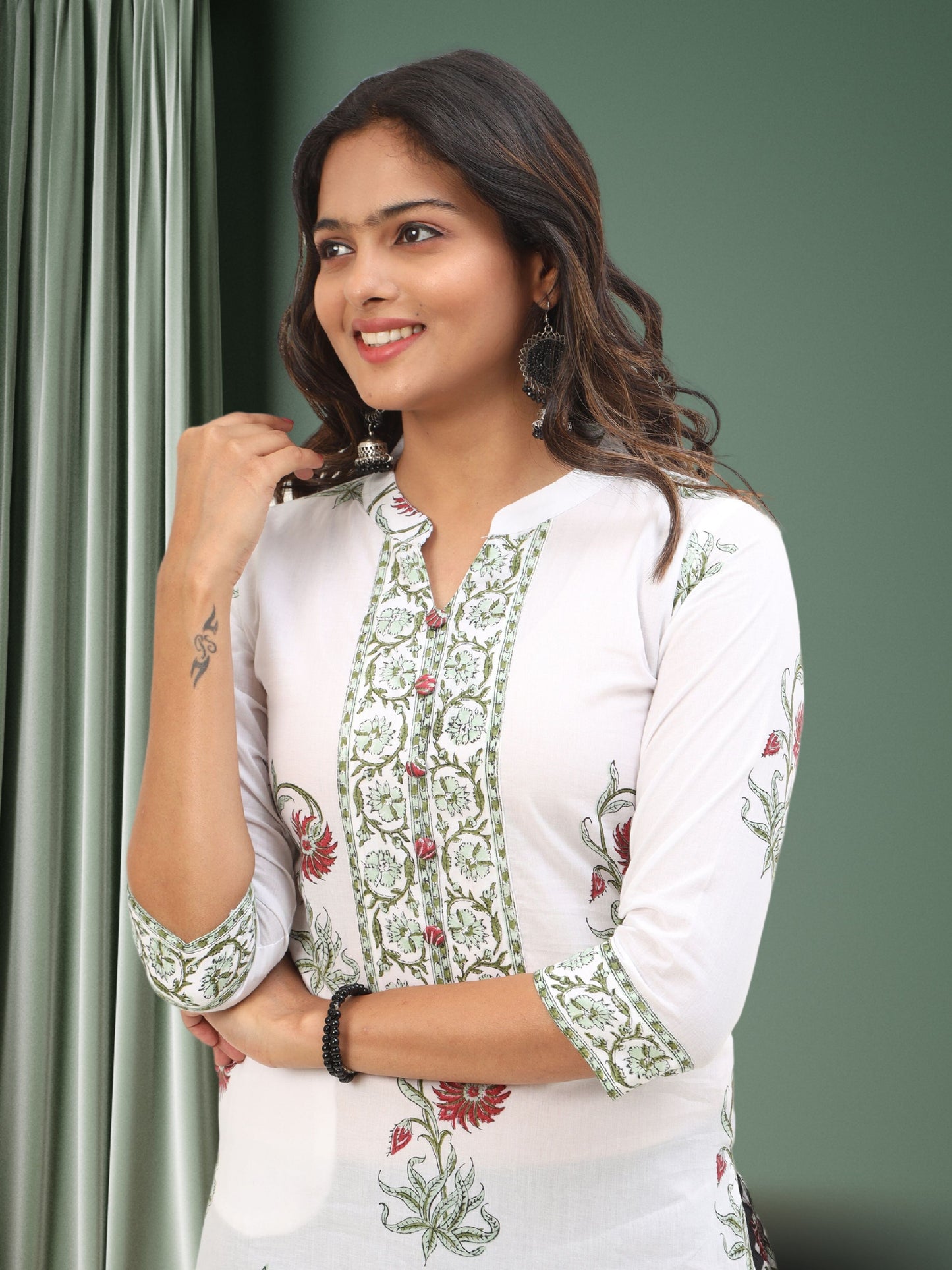 Cotton Hand Block Printed Long Kurta