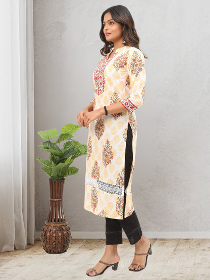 Cotton Hand Block Printed Long Kurta