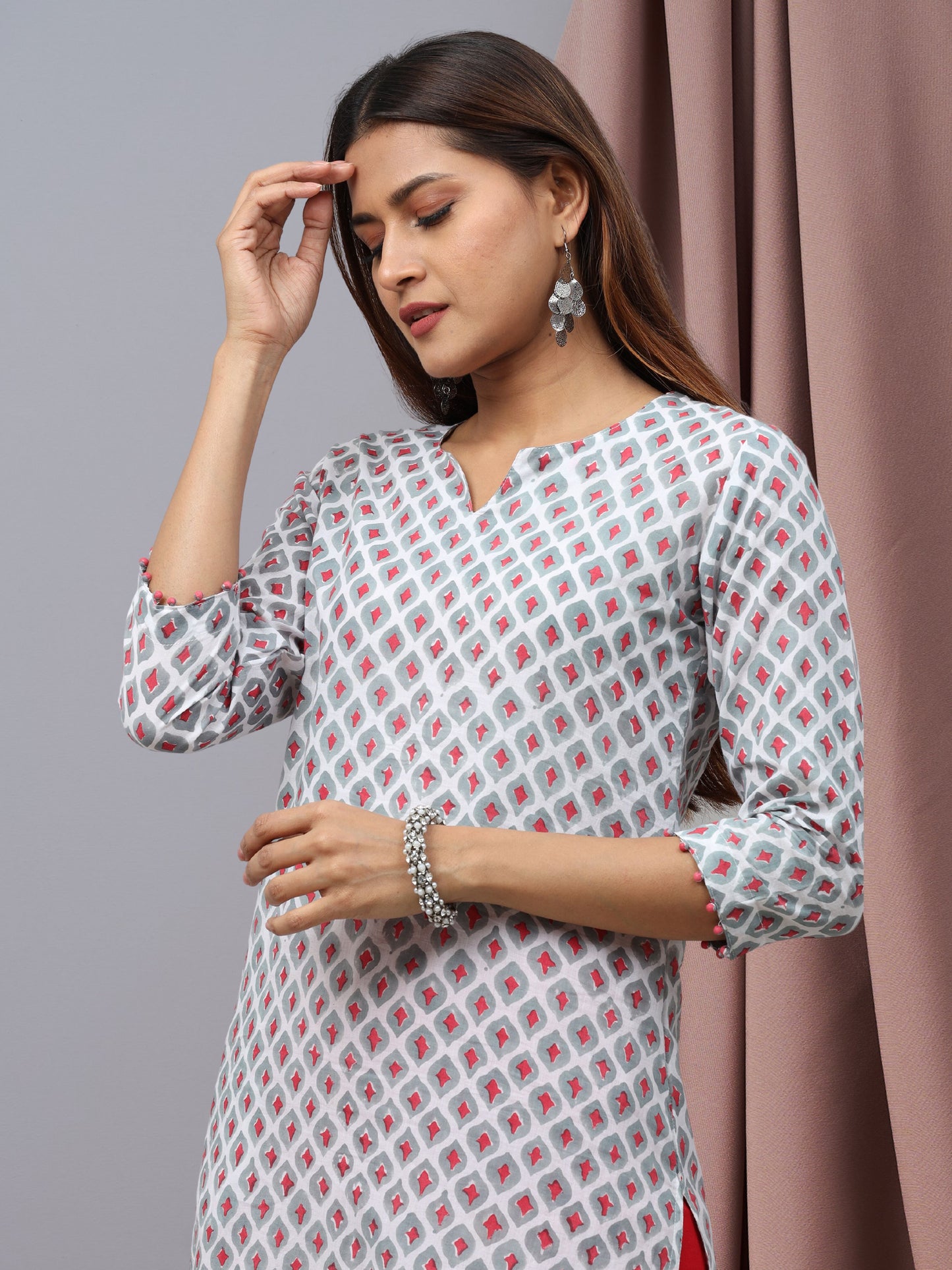 Cotton Block Printed Long Kurta