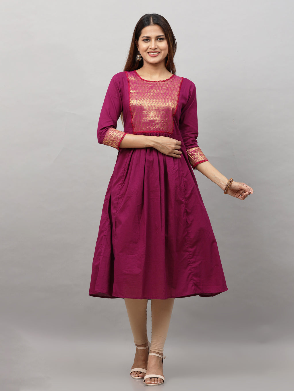 Cotton Jacquard Designed Long Kurta