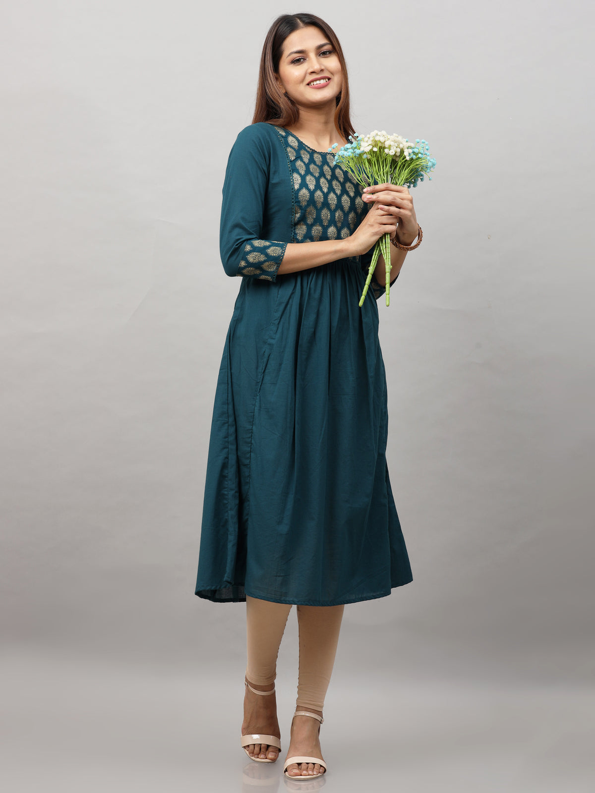 Cotton Jacquard Designed Long Kurta