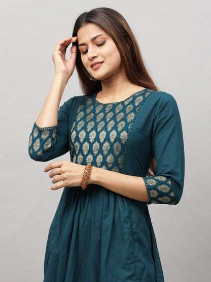 Cotton Jacquard Designed Long Kurta