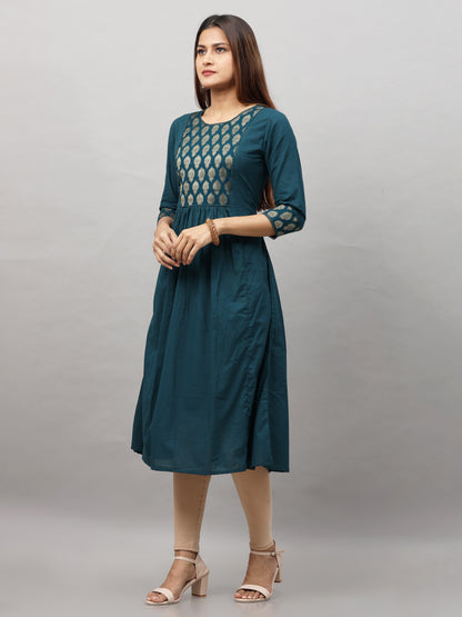 Cotton Jacquard Designed Long Kurta