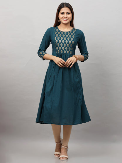 Cotton Jacquard Designed Long Kurta