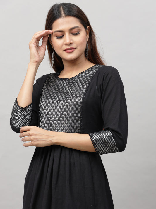 Cotton Jacquard Designed Long Kurta