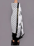 Cotton Block Printed Resham Border Suit Set